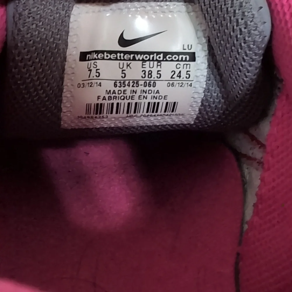 Nike Women's Court Tradition II Gray Pink Lace-Up Sneaker Size 7.5